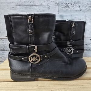 Michael Kors Black Edlyn Buckle Ankle Boots Girls Size 2